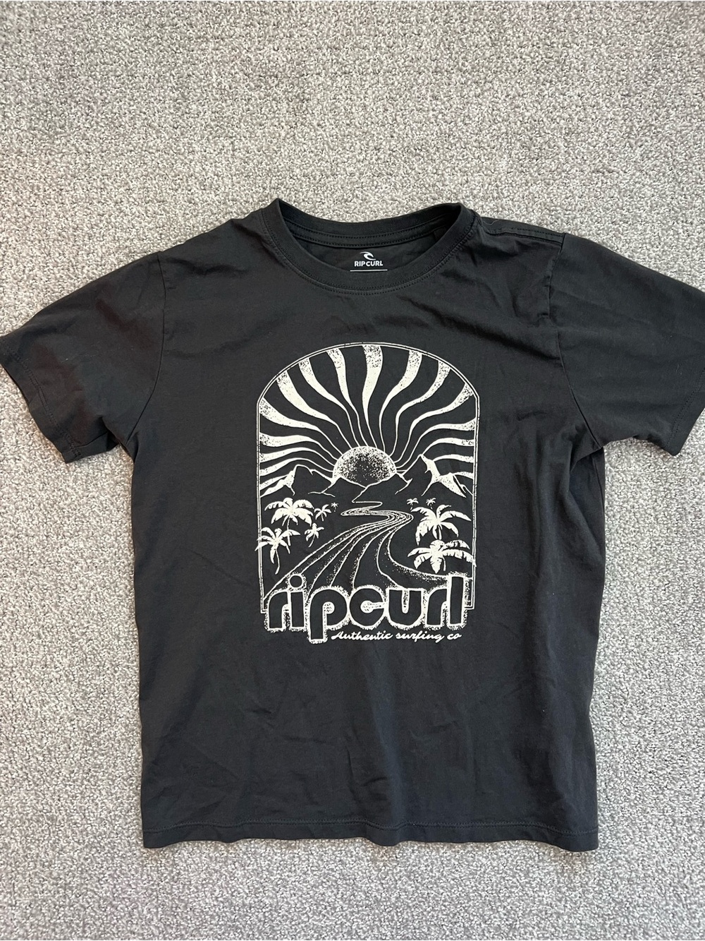 Boys Rip Curl Black Graphic Logo Tee